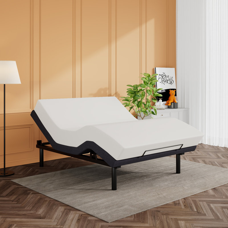 The Twillery Co.® Shreya Upholstered Adjustable Bed with Wireless